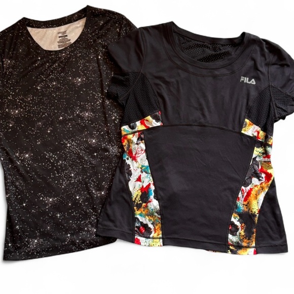Fila Black and Danskin Multicolor Women’s Short Sleeve Tees size M - Picture 1 of 8